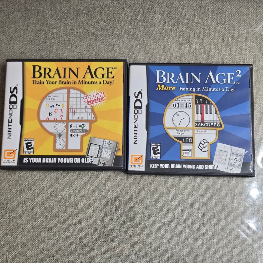 Nintendo DS Brain Age 1 & 2 Bundle – Complete in Box (CIB)!